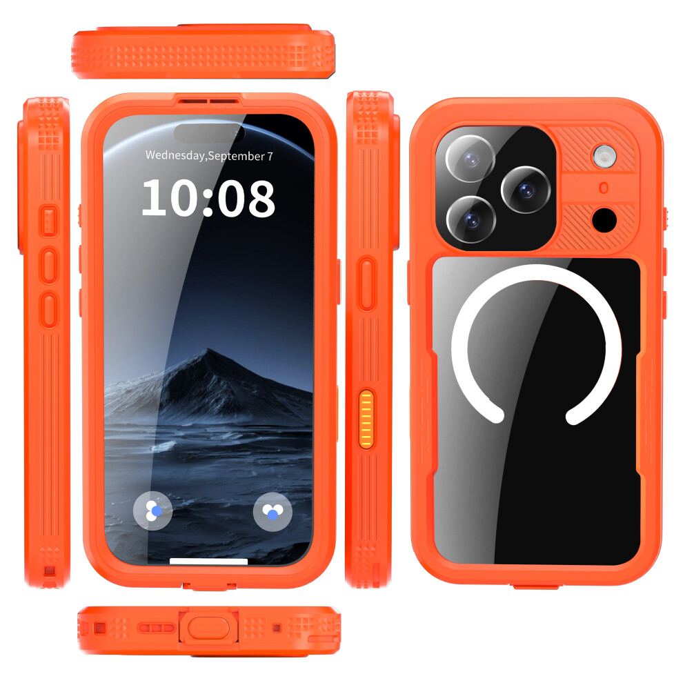 For Iphone 17 Pro 360Â° Full Body Waterproof Phone Case Orange 5061060502861
