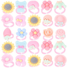 100Pcs Barns Ringar Blomringar Flickas Smycken Förklädsleksaker