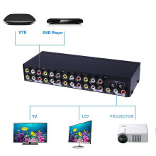 8 Portar RCA Video Audio AV Blandare Väljare 8 Till 1 Utgång