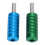 2x Aluminium-Tätowiergerät-Griff Ø2,1cm Grün/Blau 1