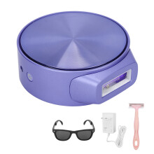 (Purple EU Plug) Hair Remover 2 Modes 5 Gears Round Leg Arm Face 100-240V Green EU