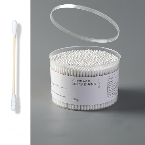 (500Pcs (Circle + Screw)) 500x Doppelendige Wattestäbchen (Einweg)