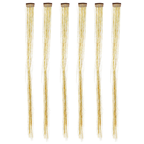6Pcs Tinsel Hår Extensions Kit Clip In Glitter Feberhår 1