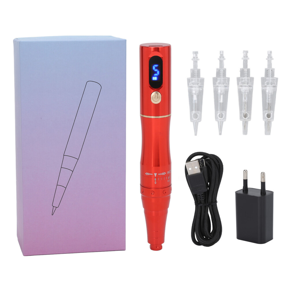(EU Plug) Cordless Tattoo Machine Microblading Pen Eyebrow Lip 100-240V