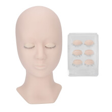 (Pink(11.02 X 5.51 X 3.94in)) Weiche Silikon-Wimpernmannequin-Kopf, Pink, 28x14x10 cm