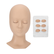 (Skin Color(11.02 X 6.1 X 3.94in)) Weiche Silikon-Wimpernmannequin-Kopf, Pink, 28x14x10 cm