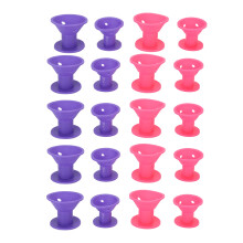 20x Silikon-Haarrollen Styling-Tool Lila/Rosa