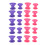 20x Silikon-Haarrollen Styling-Tool Lila/Rosa 1