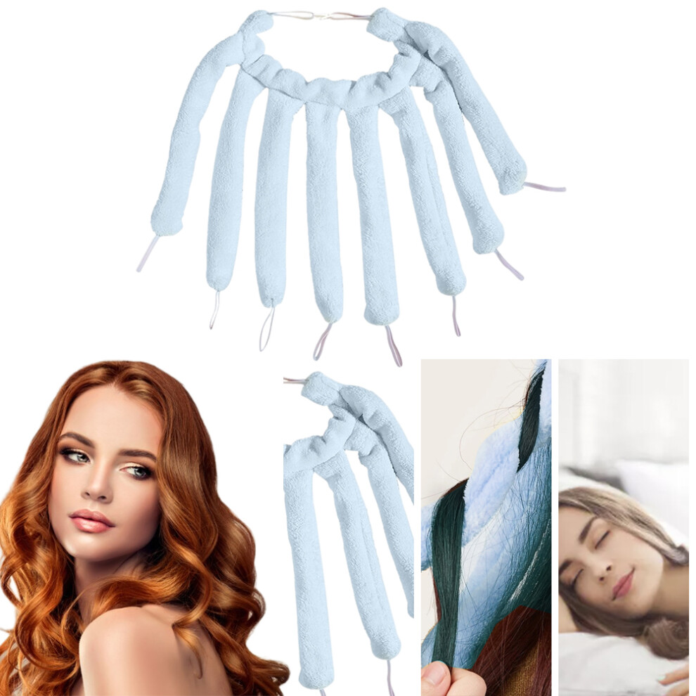 Coral Heatless Curling Rod Headband Diy Sleep Curls Velvet Wave