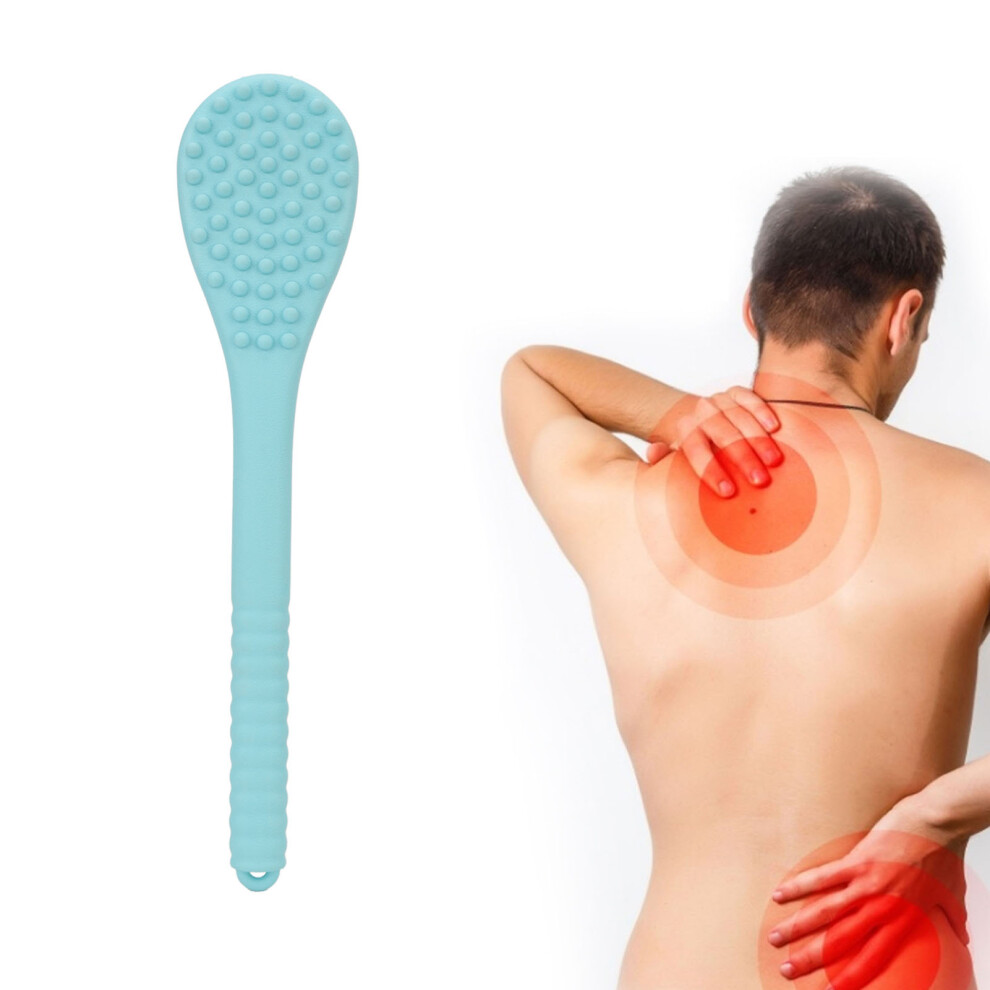 Manual Silicone Double-Sided Massage Hammer for Back & Neck Relief - Blue