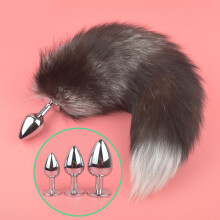Fox Tail Big Butt Plug Metal Anal Plug Erotic Toys Cosplay 3 Size