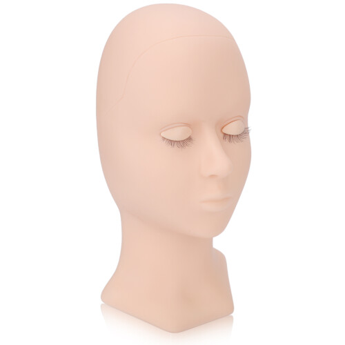 (Pink) Removable Eyelid Silicone Mannequin Head Pink Training 2
