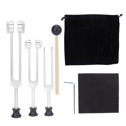 (Silver) Aluminium-Stimmgabel-Set 128/256/512Hz tragbar