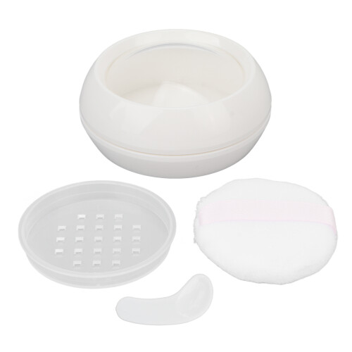 Refillable Makeup Powder Container with Puff Sifter Spoon for Travel