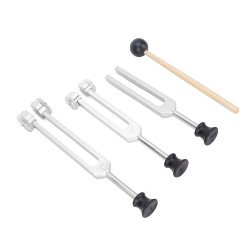 (Silver) Aluminium-Stimmgabel-Set 128/256/512Hz tragbar 1