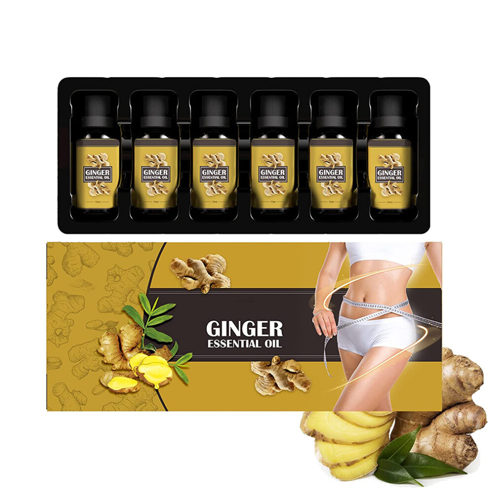 6 Pack Belly Drainage Ginger Oil 10ml Body Slimming Massage Oil