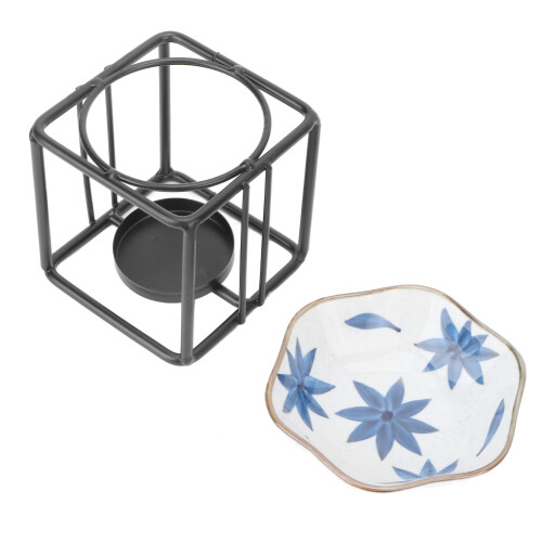 (Maple Leaf) Square Tealight Candle Holder Ceramic Bowl Maple Leaf 2