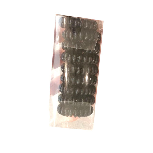 (Black) Elastische Spiralfedern Haargummis schwarz für Mädchen