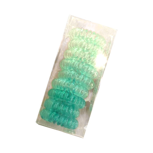 (Gradient Green) Elastische Spiralfedern Haargummis schwarz für Mädchen