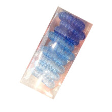 (Gradient Blue) Elastische Spiralfedern Haargummis schwarz für Mädchen