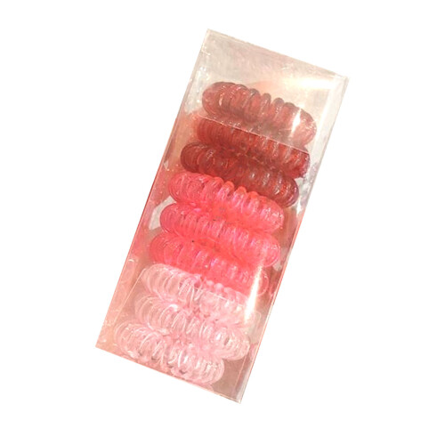 (Gradient Red) Elastische Spiralfedern Haargummis schwarz für Mädchen