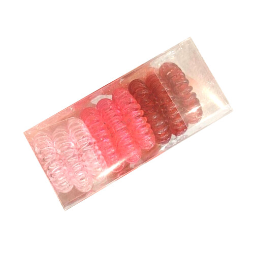 (Gradient Red) Elastische Spiralfedern Haargummis schwarz für Mädchen 2