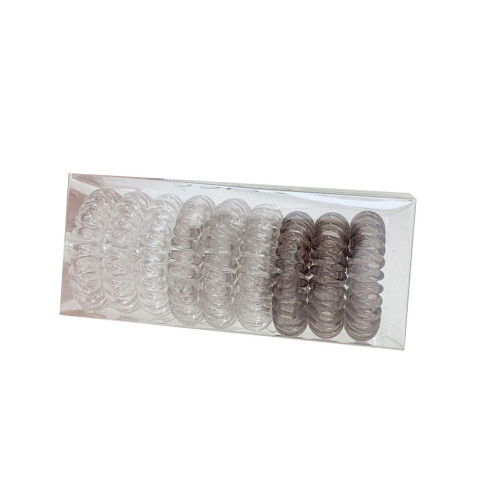 (Gradient Gray) Elastische Spiralfedern Haargummis schwarz für Mädchen 1
