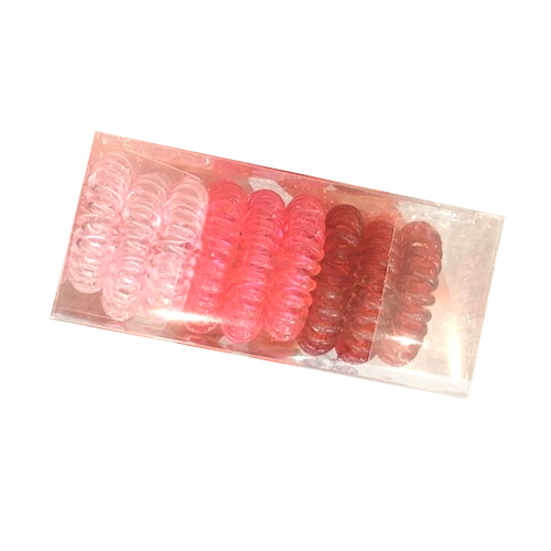 (Gradient Red) Elastische Spiralfedern Haargummis schwarz für Mädchen 1