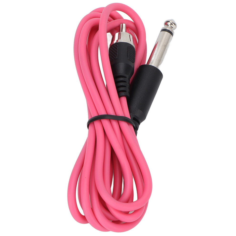 (Rosy) 5.9ft RCA Tattoo Clip Cord Silicone Flexible