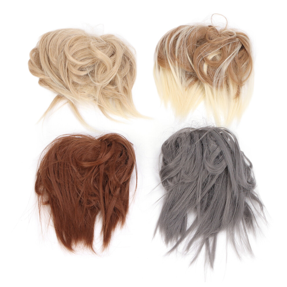 Unisex 4Pcs Messy Bun Hairpiece Women Girls Synthetic Updo Ponytail For Party