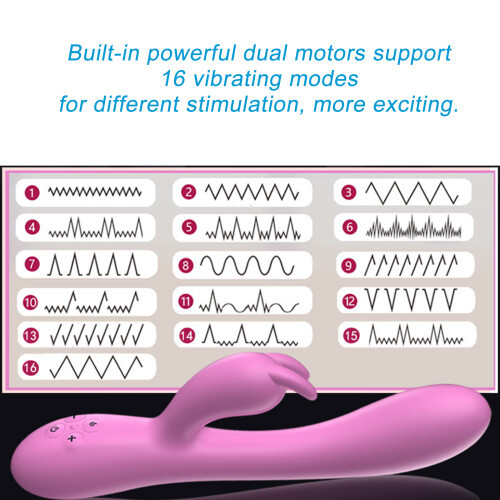 Doppel-Motor Silikon Vagina Massager 16 Modi USB 1