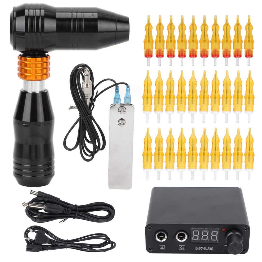 (EU Plug) Rotary Tattoo Machine Kit Motor Gun Power Supply Foot Pedal Needles