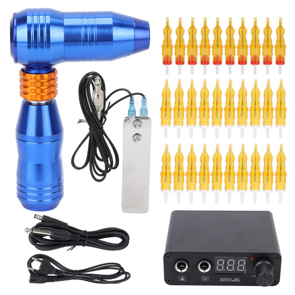 (EU Plug) Rotary Tattoo Machine Foot Pedal Stainless Steel Needles Motor Kit