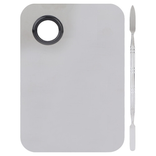 Stainless Steel Mixing Palette with Spatula