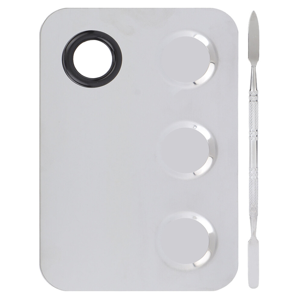 Stainless Steel Mixing Plate Makeup Blending Palette with Spatula