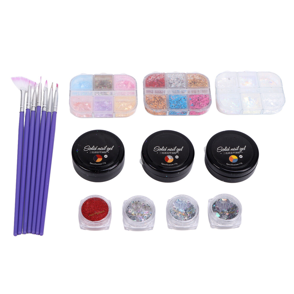 Nail Art Kit Safe Nontoxic Wide Application Shiny Sparkling Colors