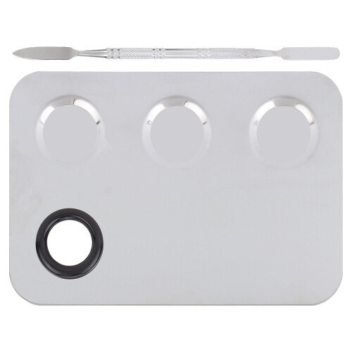 Edelstahl-Make-up-Palette mit Spatel 2