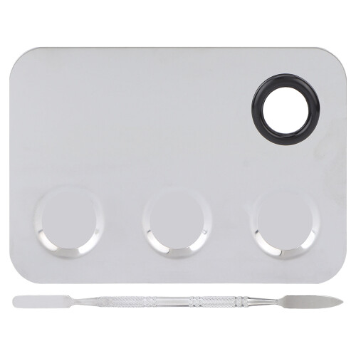 Edelstahl-Make-up-Palette mit Spatel 1