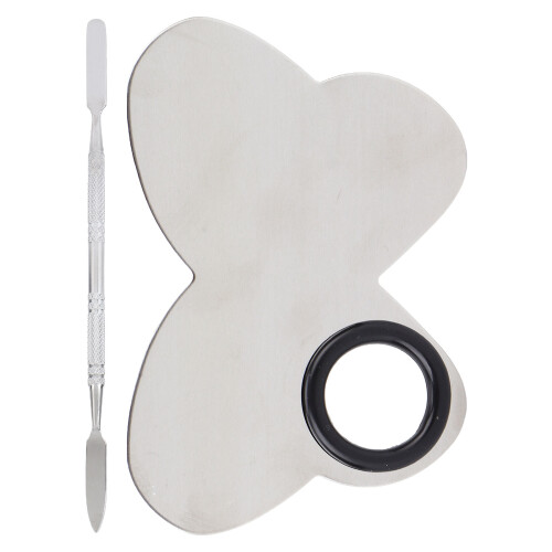 Prof. Edelstahl-Mischpalette mit Spatel für Make-up 2