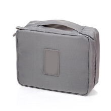 (Grey) Pink Oxford Makeup Storage Bag with Zipper