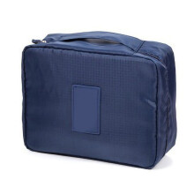 (Dark Blue) Pink Oxford Makeup Storage Bag with Zipper