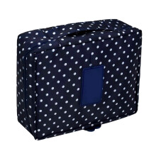 (Black White Dot) Pink Oxford Makeup Storage Bag with Zipper