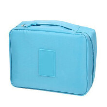 (Sky Blue) Pink Oxford Makeup Storage Bag with Zipper