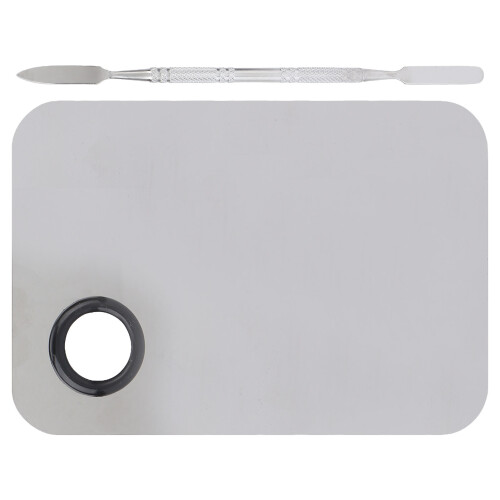 Stainless Steel Mixing Palette with Spatula 2