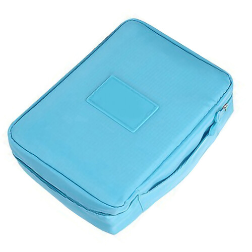 (Sky Blue) Pink Oxford Makeup Storage Bag with Zipper 1