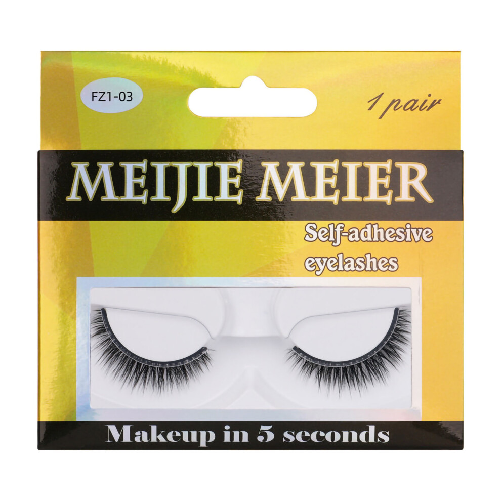 (FZ1-03) False Eyelashes Self Adhesive Natural Glue Free Easy Removal Makeup