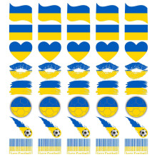 40 Stk. Ukraine-Flagge Temporäre Tätowierung, 8 Designs