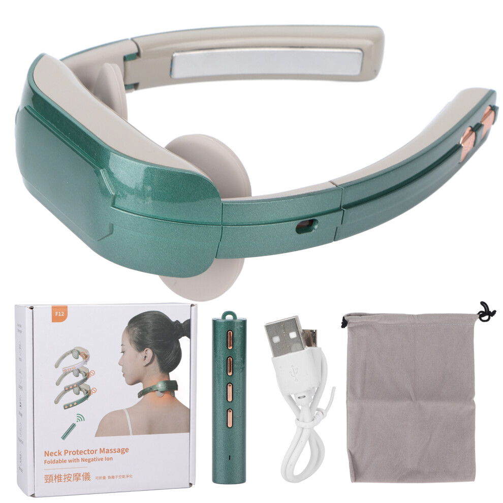 Green (Green) Neck Massager 5 Modes 15 Levels Hot Compress Intelligent