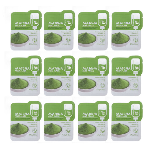 12pcs 0.2oz Matcha Mud Mask Oil Control