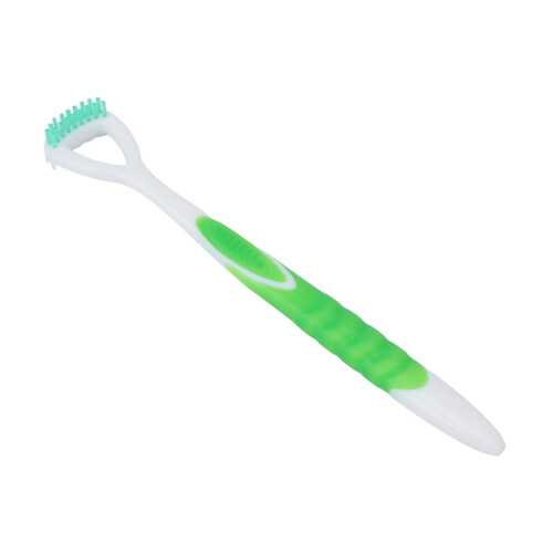 (Green) Tongue Scraper Flexible Long Handle Oral Cleaner Orange 2